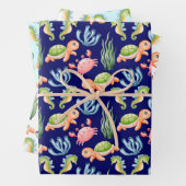 Kleurrijk Leuk Onderwater Zee Leven Kinder Inpakpapier Vel (In situ)