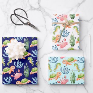 Kleurrijk Leuk Onderwater Zee Leven Kinder Inpakpapier Vel