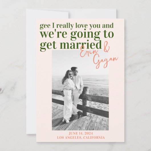 Kleurrijk leuk Save The Date met afbeelding Kaart (Voorkant)