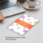 Kleurrijk Leuke Bloem Ontwerp Persoonlijke Naam Notitieboek