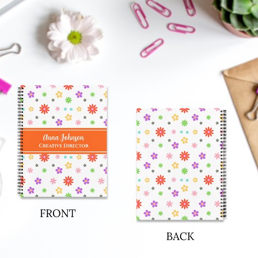 Kleurrijk Leuke Bloemige Naadloos Patroon  Notitieboek