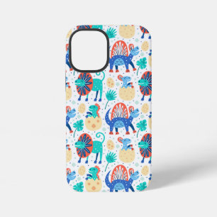 Kleurrijk leuke dinosauriërs patroon iPhone 12 mini hoesje