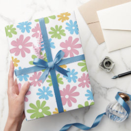 Kleurrijk Leuke Retro Zomer Bloem Kunst Patroon Cadeaupapier