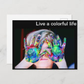 Kleurrijk leven briefkaart (Voorkant / Achterkant)