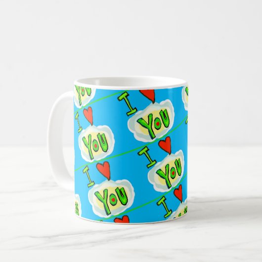 Kleurrijk Leven In Liefde Met Harten Koffie Mok (Voorkant links)