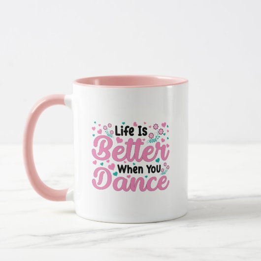 Kleurrijk "Leven is beter als je danst" Grafisch o Mok (Links)