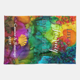 Kleurrijk leven is een reis Geniet van de rit Theedoek