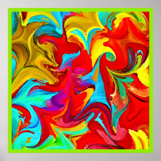 Kleurrijk levendig Abstract patroon Poster (Voorkant)