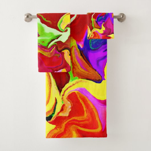 Kleurrijk levendig abstractiepatroon bad handdoek (Insitu)