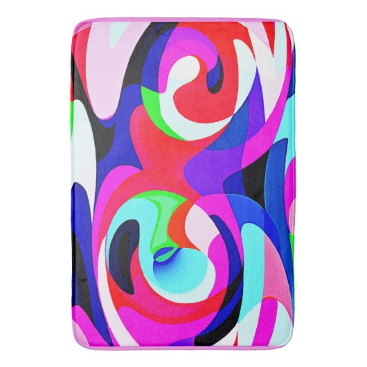 Kleurrijk levendig abstractiepatroon badmat (Voorkant Verticaal)