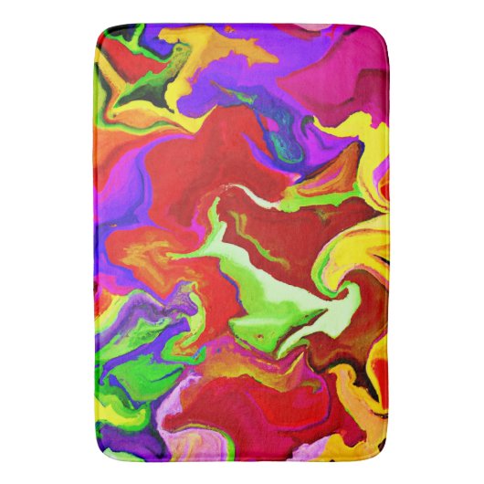 Kleurrijk levendig abstractiepatroon badmat (Voorkant Verticaal)