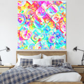 Kleurrijk levendig abstractiepatroon canvas afdruk (Insitu (Slaapkamer))