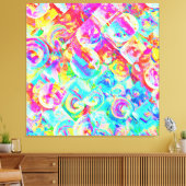 Kleurrijk levendig abstractiepatroon canvas afdruk (Insitu (Woonkamer))