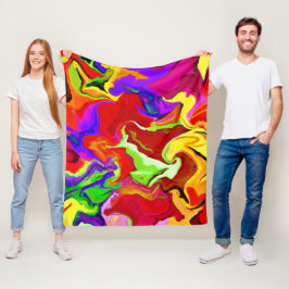 Kleurrijk levendig abstractiepatroon fleece deken