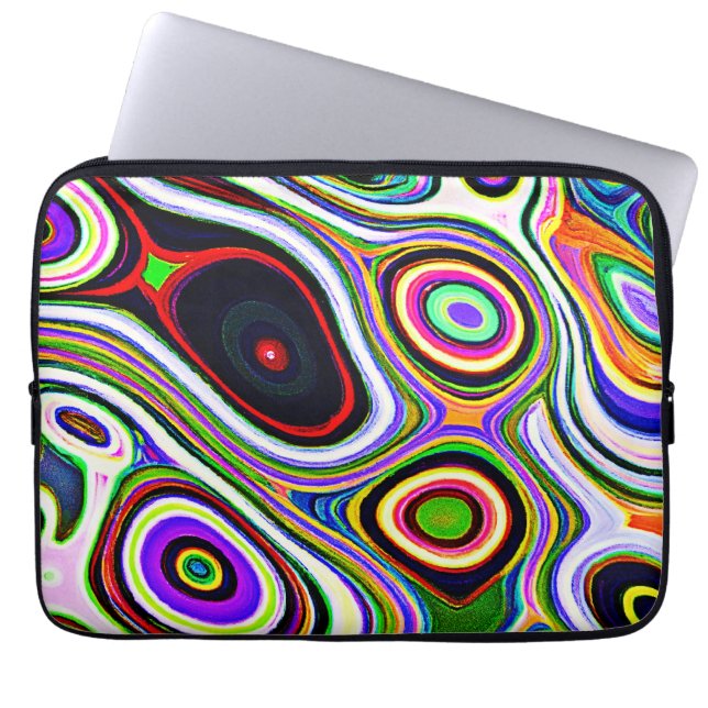 Kleurrijk levendig abstractiepatroon laptop sleeve (Voorkant)