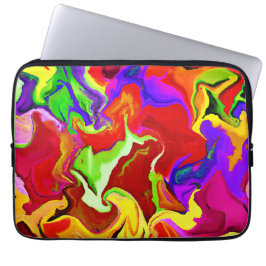 Kleurrijk levendig abstractiepatroon laptop sleeve