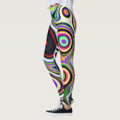 Kleurrijk levendig abstractiepatroon leggings (Links)
