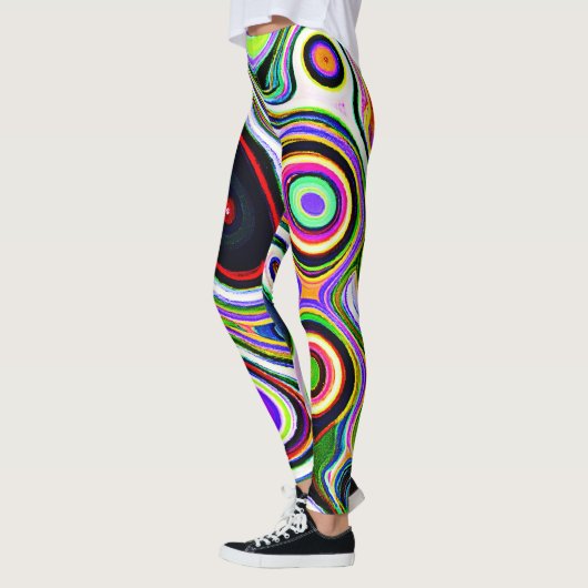 Kleurrijk levendig abstractiepatroon leggings (Links)