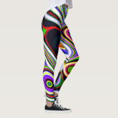 Kleurrijk levendig abstractiepatroon leggings (Rechts)