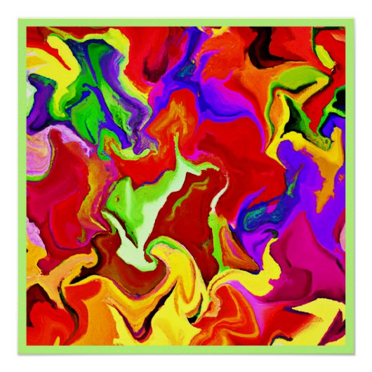 Kleurrijk levendig abstractiepatroon perfect poster (Voorkant)