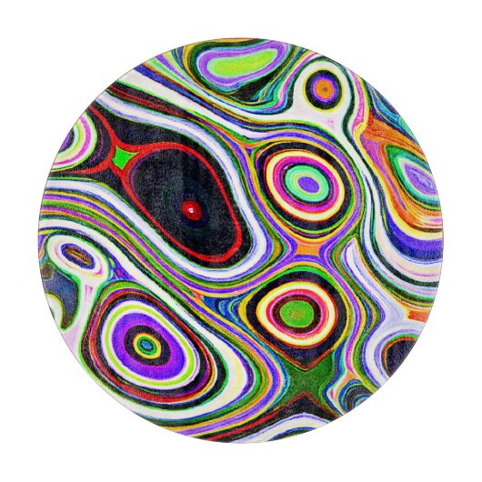Kleurrijk levendig abstractiepatroon snijplank (Voorkant)