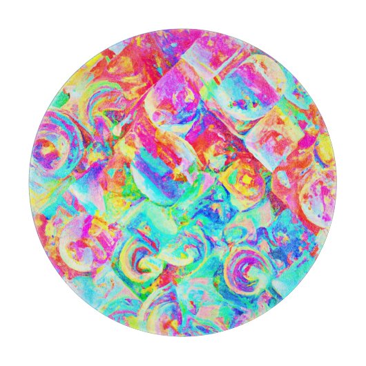 Kleurrijk levendig abstractiepatroon snijplank (Voorkant)