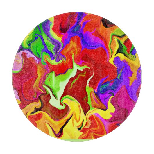 Kleurrijk levendig abstractiepatroon snijplank (Voorkant)
