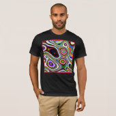 Kleurrijk levendig abstractiepatroon t-shirt (Voorkant volledig)