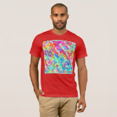 Kleurrijk levendig abstractiepatroon t-shirt (Voorkant volledig)