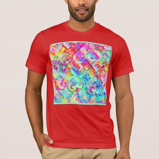 Kleurrijk levendig abstractiepatroon t-shirt (Voorkant)