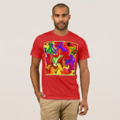 Kleurrijk levendig abstractiepatroon t-shirt (Voorkant volledig)