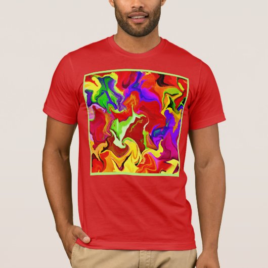 Kleurrijk levendig abstractiepatroon t-shirt (Voorkant)