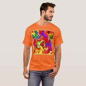 Kleurrijk levendig abstractiepatroon t-shirt (Voorkant volledig)