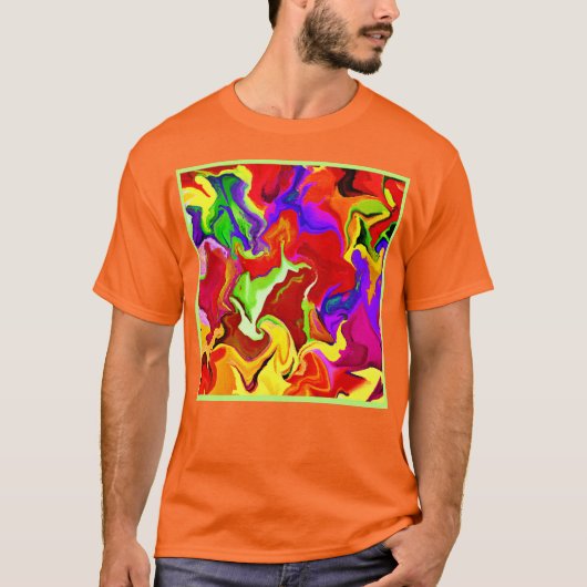 Kleurrijk levendig abstractiepatroon t-shirt (Voorkant)