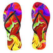 Kleurrijk levendig abstractiepatroon teenslippers (Voetbed)