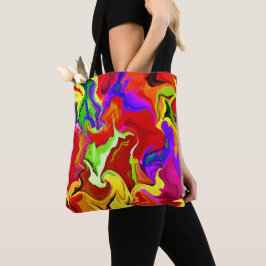 Kleurrijk levendig abstractiepatroon tote bag