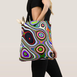 Kleurrijk levendig abstractiepatroon tote bag