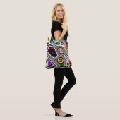 Kleurrijk levendig abstractiepatroon tote bag (Op model)