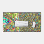 Kleurrijk Levendig Driekleurig Groovy Trippy Fract Bureaumat (Keyboard & Muis)