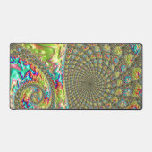 Kleurrijk Levendig Driekleurig Groovy Trippy Fract Bureaumat (Voorkant)