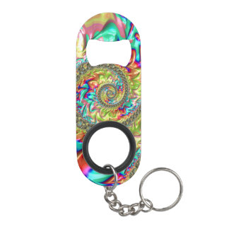 Kleurrijk Levendig Driekleurig Groovy Trippy Fract Mini Flessenopener
