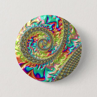 Kleurrijk Levendig Driekleurig Groovy Trippy Fract Ronde Button 5,7 Cm