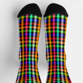 Kleurrijk Levendig Gingham Rut Patronen Sokken (Top)
