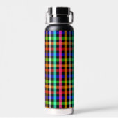Kleurrijk Levendig Gingham Rut Patronen Waterfles (Achterkant)