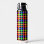 Kleurrijk Levendig Gingham Rut Patronen Waterfles (Voorkant)