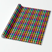 Kleurrijk Levendig Gingham Rutpatroon Ontwerp  Cadeaupapier (Uitgerold)