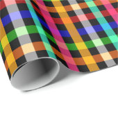 Kleurrijk Levendig Gingham Rutpatroon Ontwerp  Cadeaupapier (Rol Hoek)