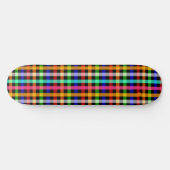 Kleurrijk Levendig Gingham Rutpatroon Ontwerp Persoonlijk Skateboard (Horizontaal)