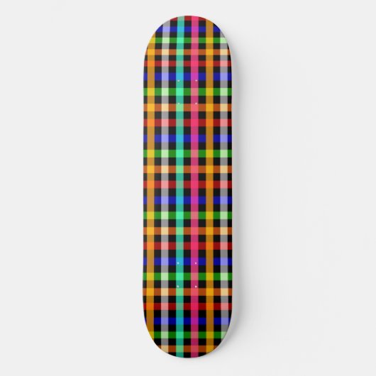 Kleurrijk Levendig Gingham Rutpatroon Ontwerp Persoonlijk Skateboard (Voorkant)
