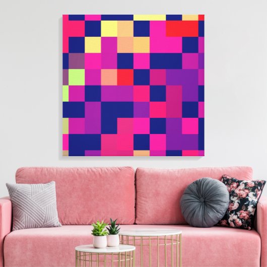 Kleurrijk levendig ontwerp canvas afdruk (Insitu (Woonkamer))